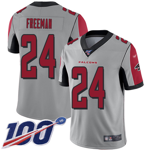 Atlanta Falcons Limited Silver Men Devonta Freeman Jersey NFL Football #24 100th Season Inverted Legend->women nfl jersey->Women Jersey